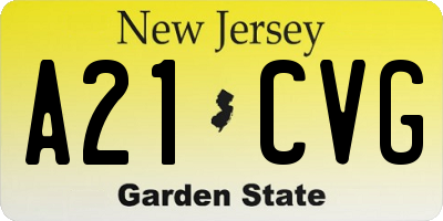 NJ license plate A21CVG