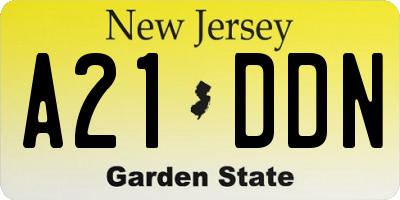 NJ license plate A21DDN