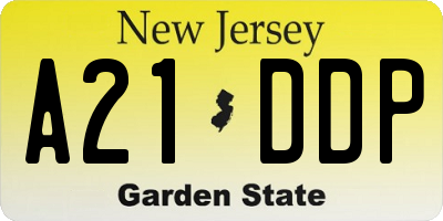 NJ license plate A21DDP
