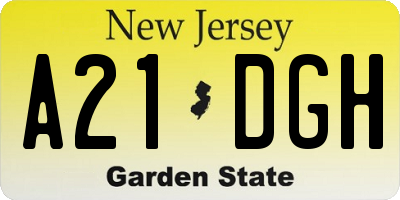 NJ license plate A21DGH