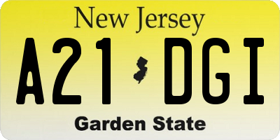NJ license plate A21DGI