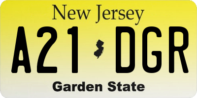 NJ license plate A21DGR