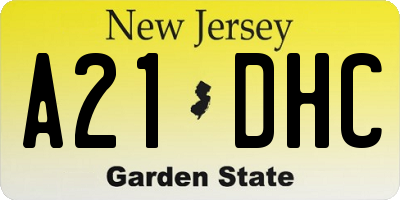 NJ license plate A21DHC
