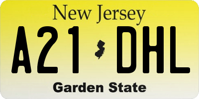 NJ license plate A21DHL