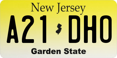 NJ license plate A21DHO