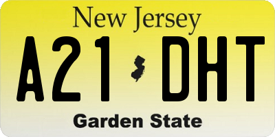 NJ license plate A21DHT