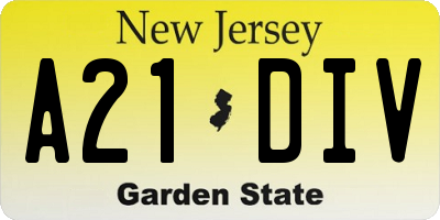 NJ license plate A21DIV
