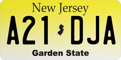 NJ license plate A21DJA