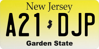 NJ license plate A21DJP