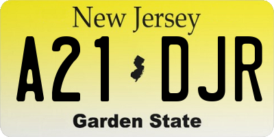 NJ license plate A21DJR