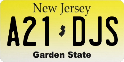 NJ license plate A21DJS