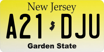 NJ license plate A21DJU