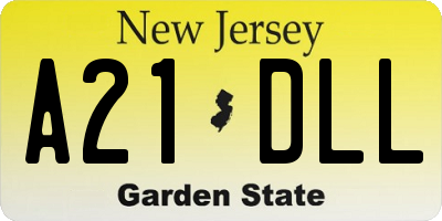 NJ license plate A21DLL