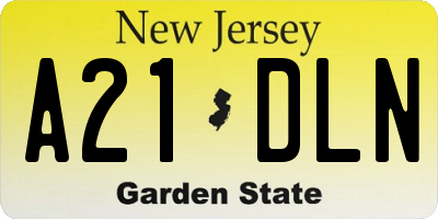 NJ license plate A21DLN
