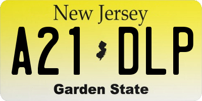 NJ license plate A21DLP