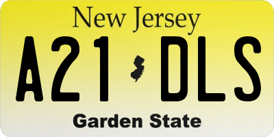 NJ license plate A21DLS