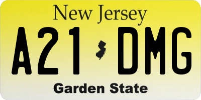 NJ license plate A21DMG