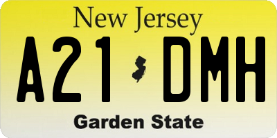 NJ license plate A21DMH