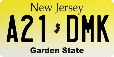 NJ license plate A21DMK