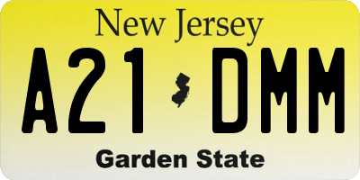 NJ license plate A21DMM