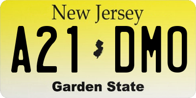 NJ license plate A21DMO