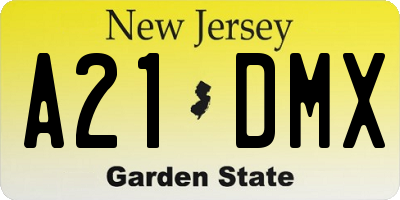 NJ license plate A21DMX