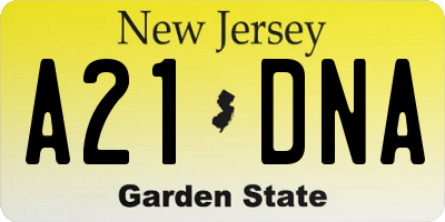 NJ license plate A21DNA