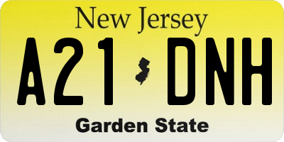 NJ license plate A21DNH