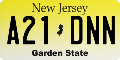 NJ license plate A21DNN