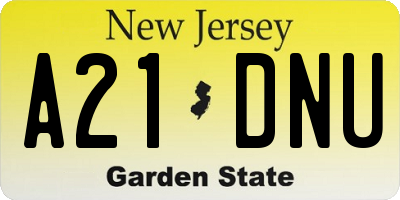 NJ license plate A21DNU