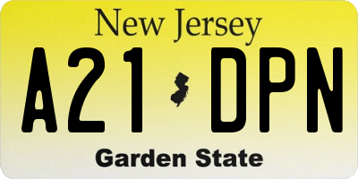 NJ license plate A21DPN