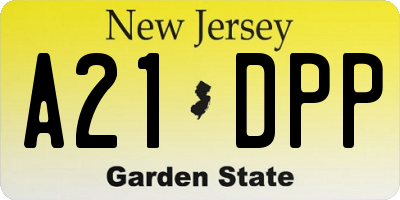 NJ license plate A21DPP