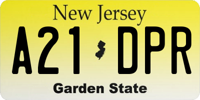 NJ license plate A21DPR