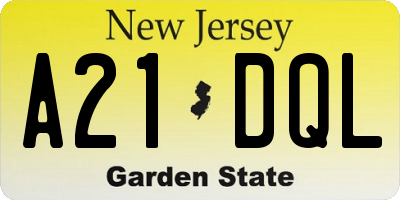 NJ license plate A21DQL