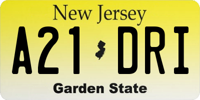 NJ license plate A21DRI