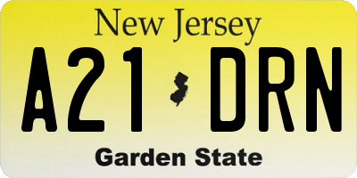 NJ license plate A21DRN