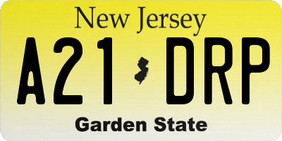 NJ license plate A21DRP