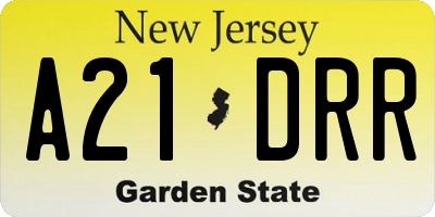 NJ license plate A21DRR