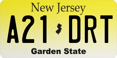 NJ license plate A21DRT