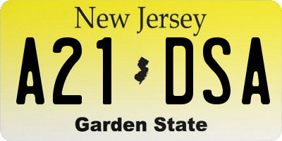 NJ license plate A21DSA