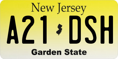 NJ license plate A21DSH