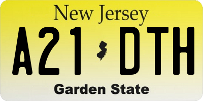 NJ license plate A21DTH