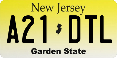 NJ license plate A21DTL