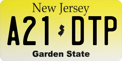 NJ license plate A21DTP