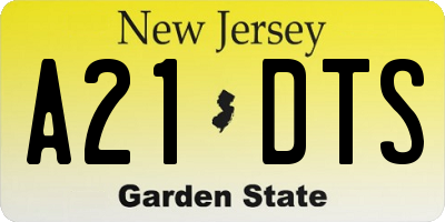 NJ license plate A21DTS