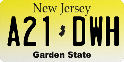 NJ license plate A21DWH