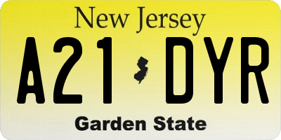 NJ license plate A21DYR