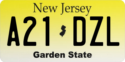 NJ license plate A21DZL