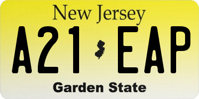 NJ license plate A21EAP
