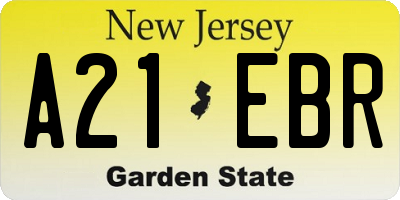 NJ license plate A21EBR